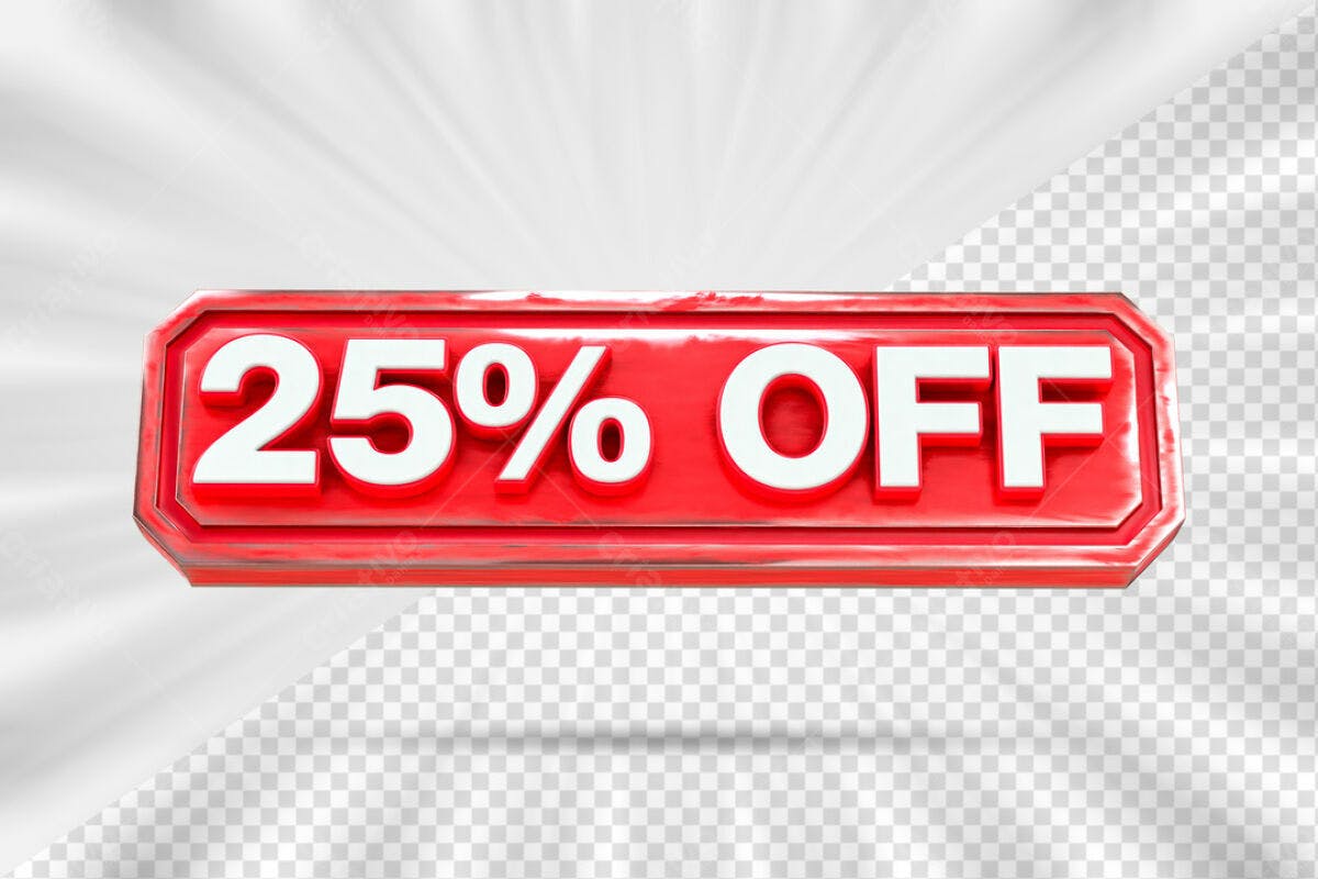 Banner 25% OFF Vermelho PSD Editável