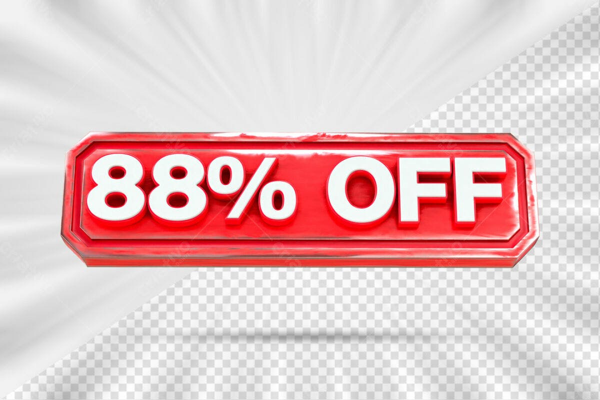 Banner 88% OFF PSD Editável