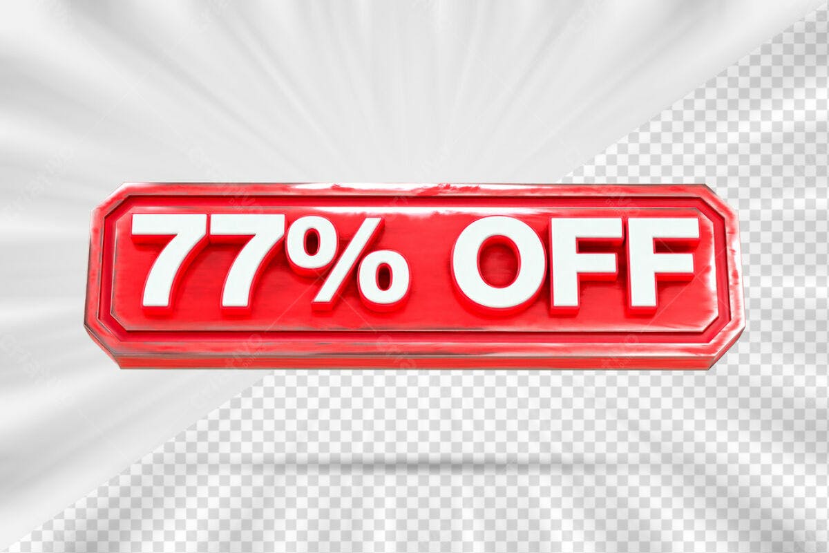 Banner 77% OFF PSD Editável