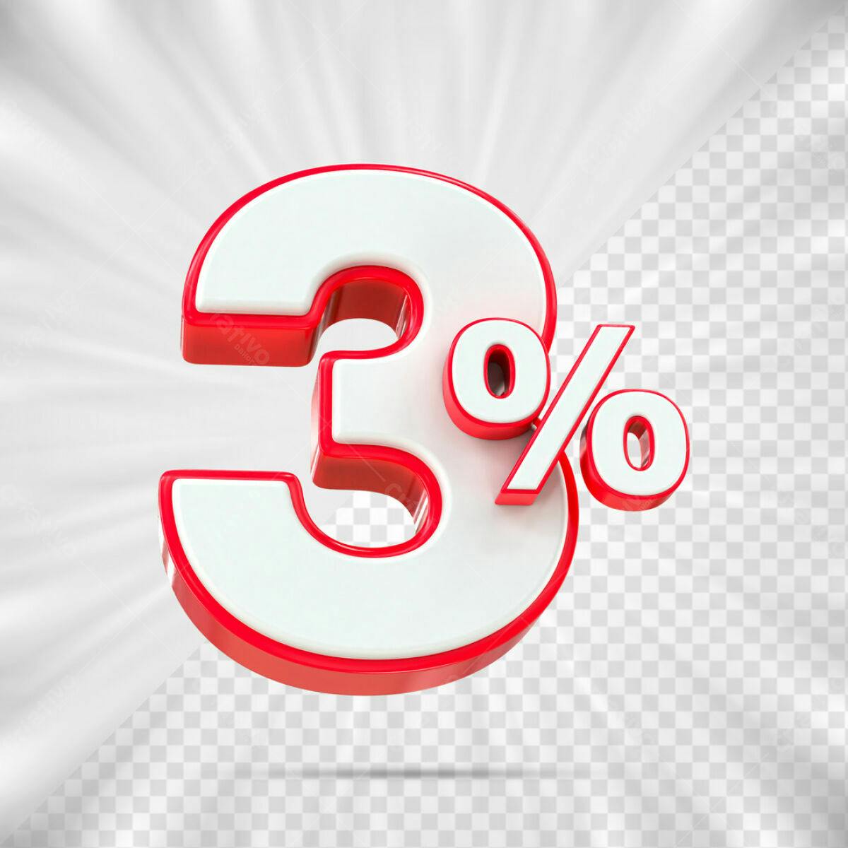 Elemento 3% Desconto PSD Editável