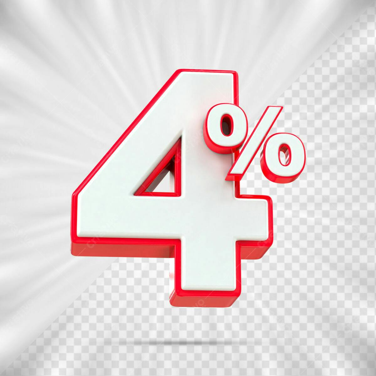 Elemento Gráfico 4% Desconto PSD Editável