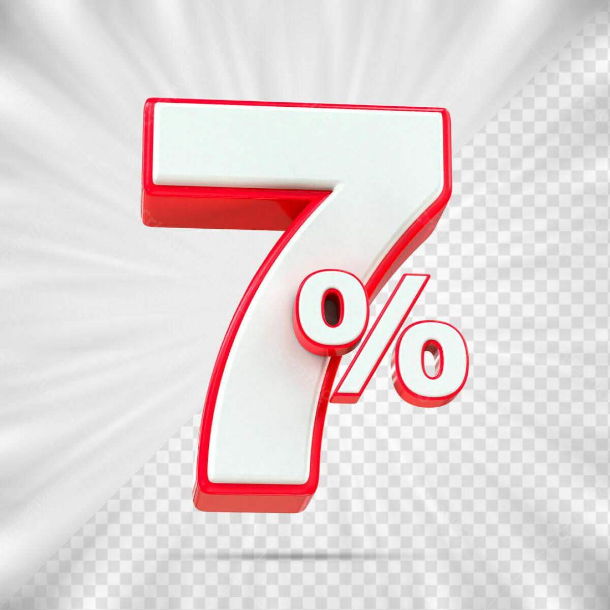 Elemento 7% Desconto PSD Editável