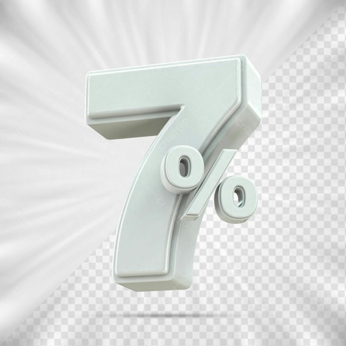 Elemento 3D 7% Desconto PSD Editável