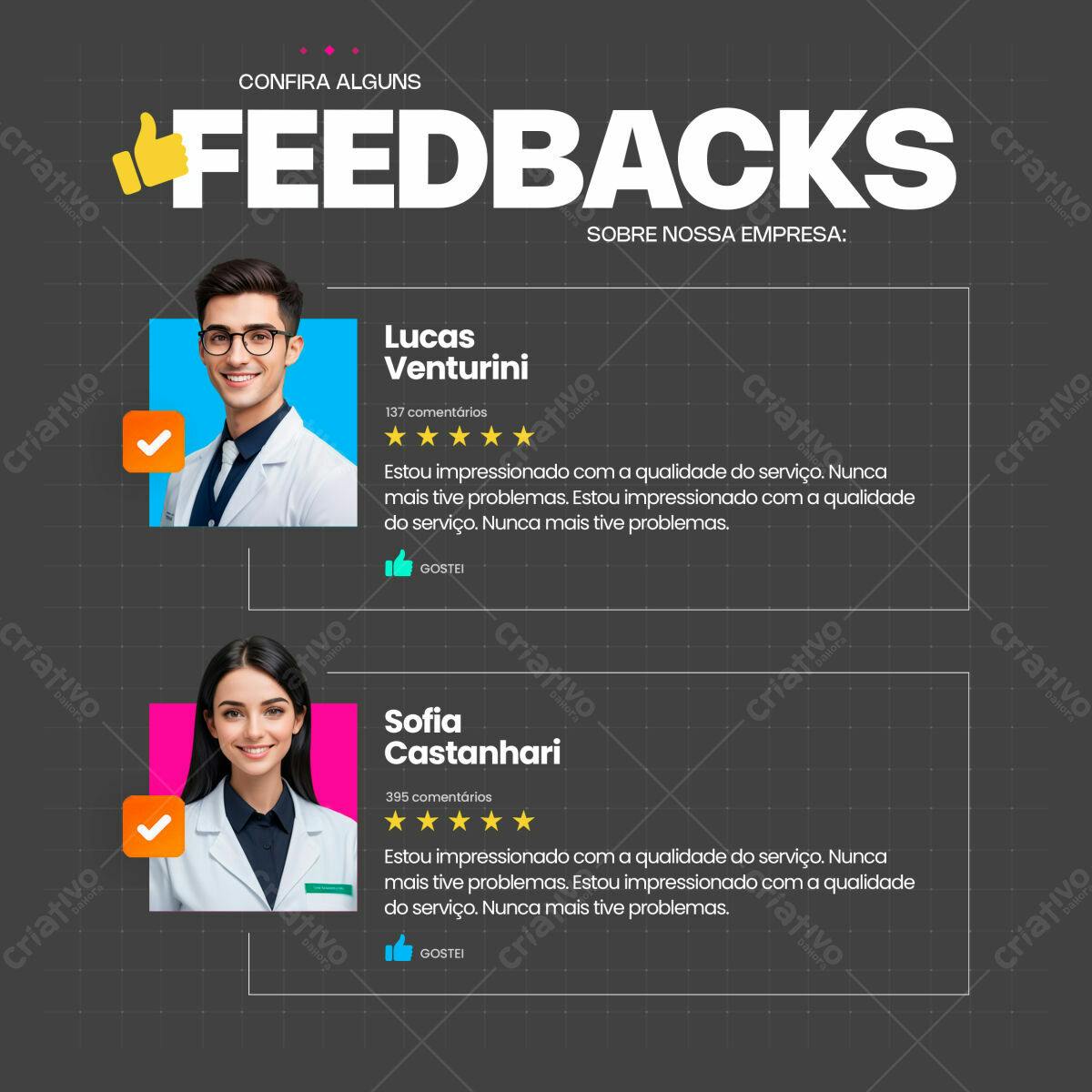 Modelo de Feedback para Empresa PSD Editável