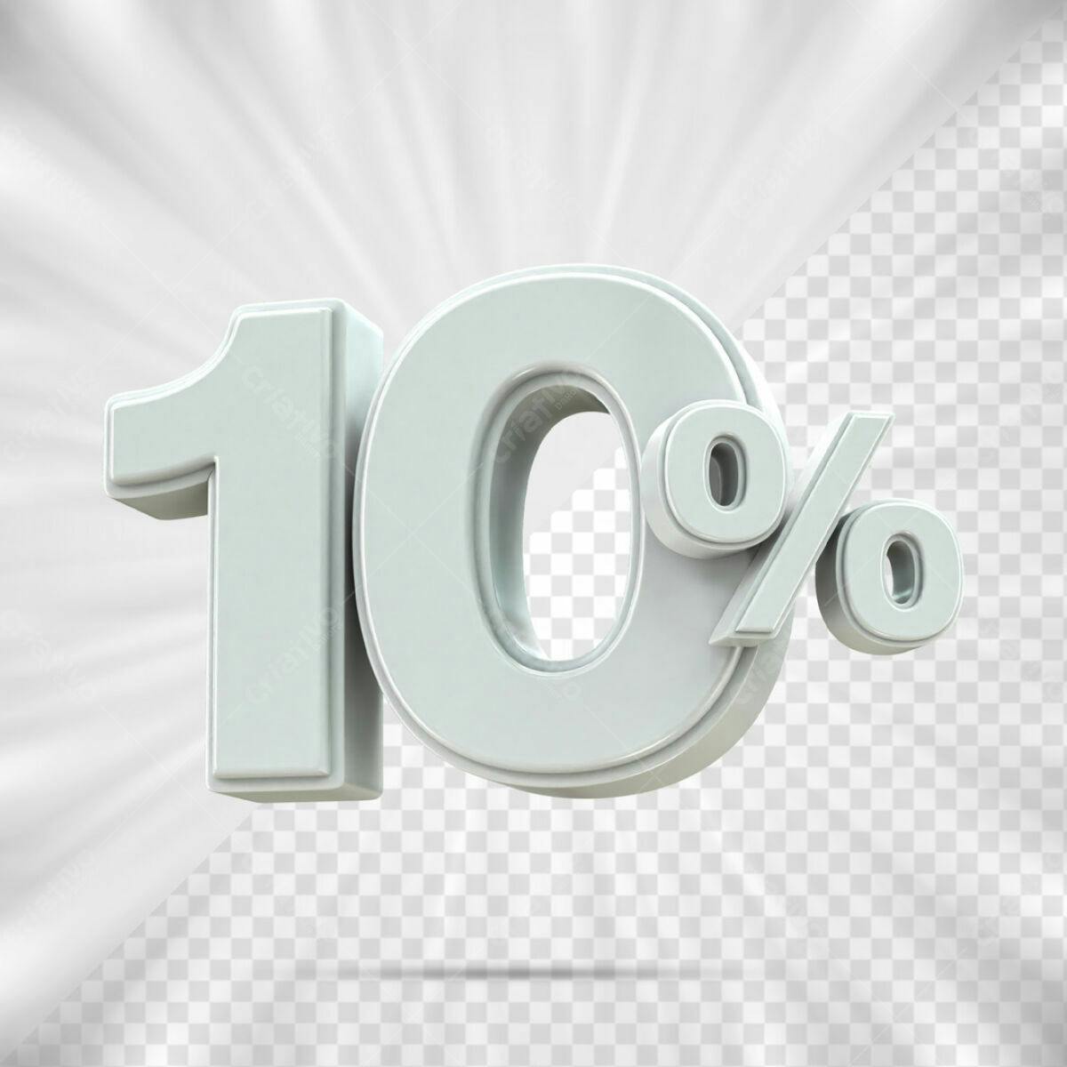 Elemento 3D 10% Desconto PSD Editável