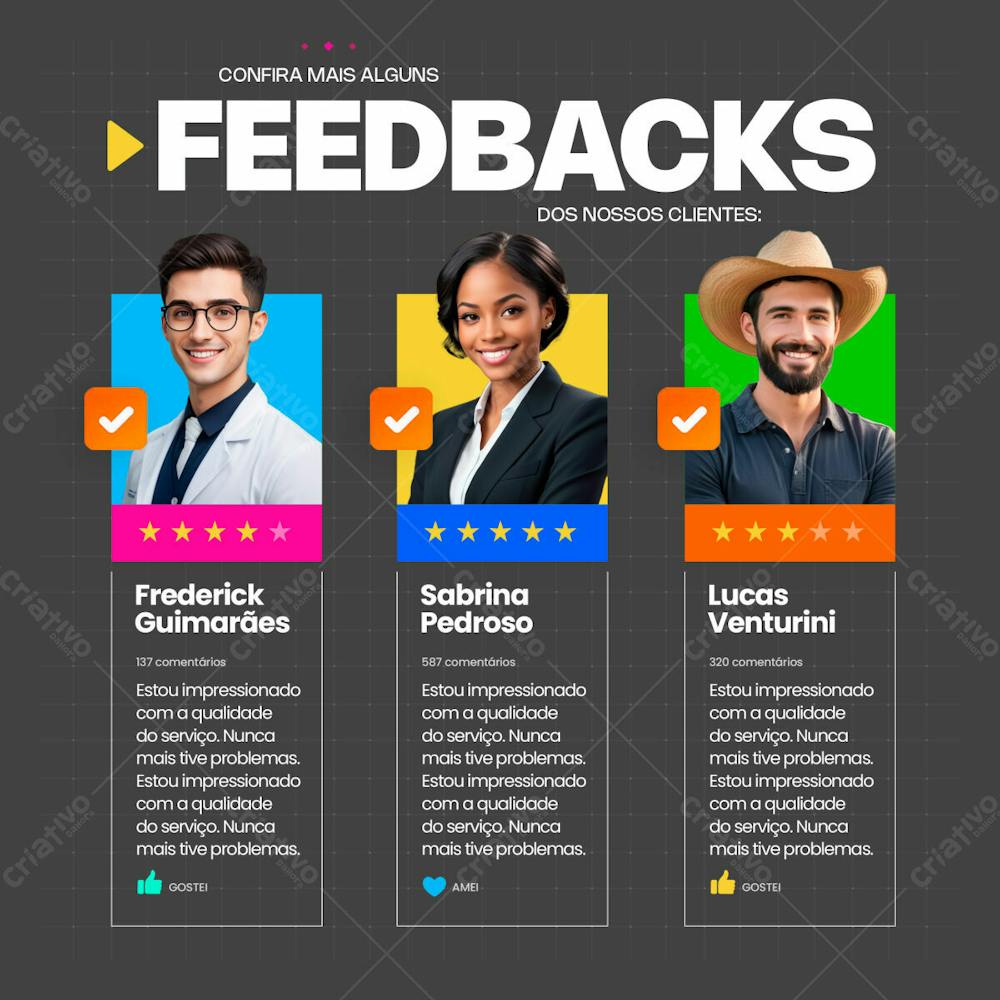 Confira Mais Alguns Feedbacks Dos Nossos Clientes Sobre Nosso Serviço