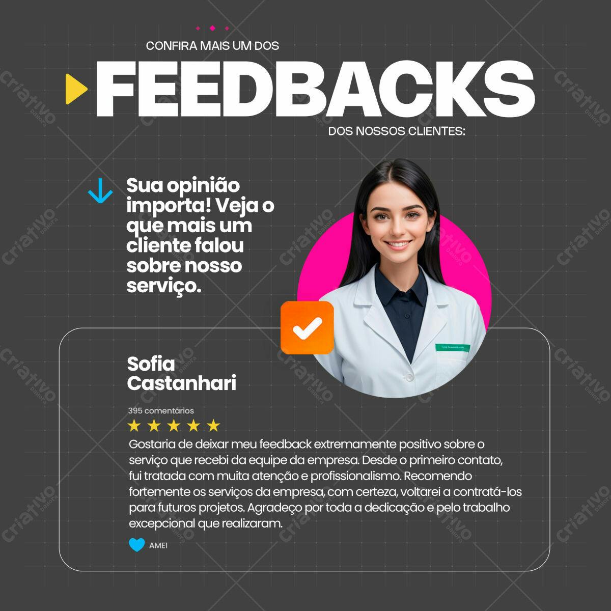 Postagem Feedback Cliente PSD Editável