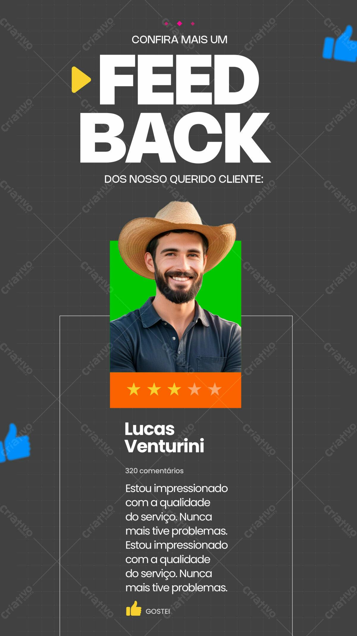 Postagem Feedback Cliente PSD Editável