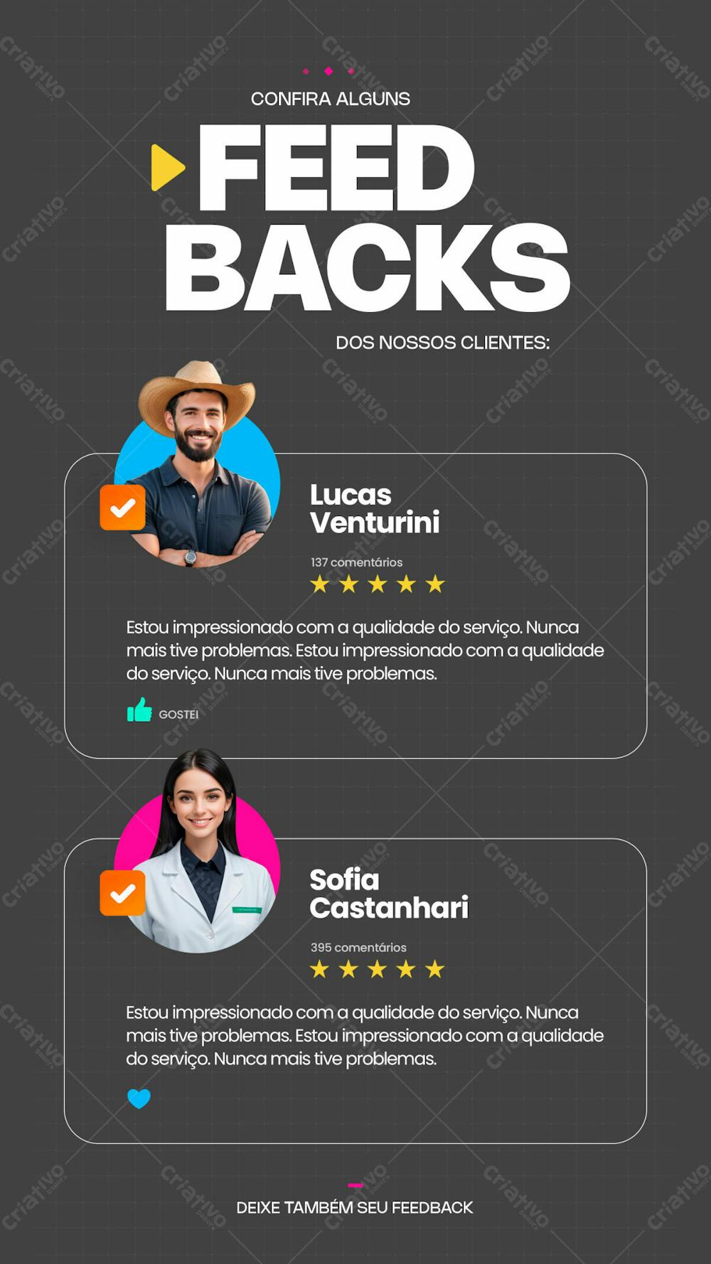 Confira Novos Feedbacks Dos Nossos Clientes, Aproveite E Deixe O Seu Também