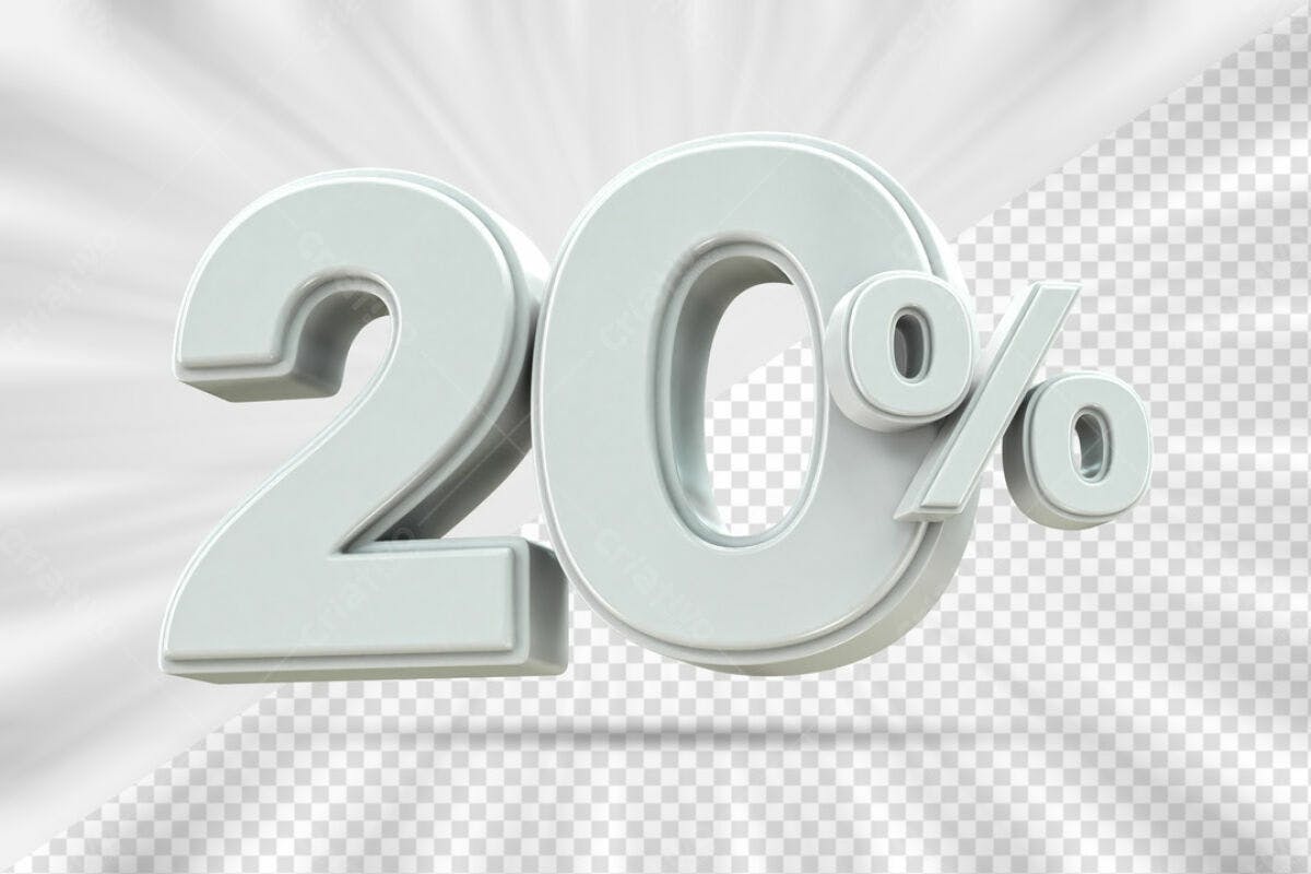 Design de Desconto 20% PSD Editável