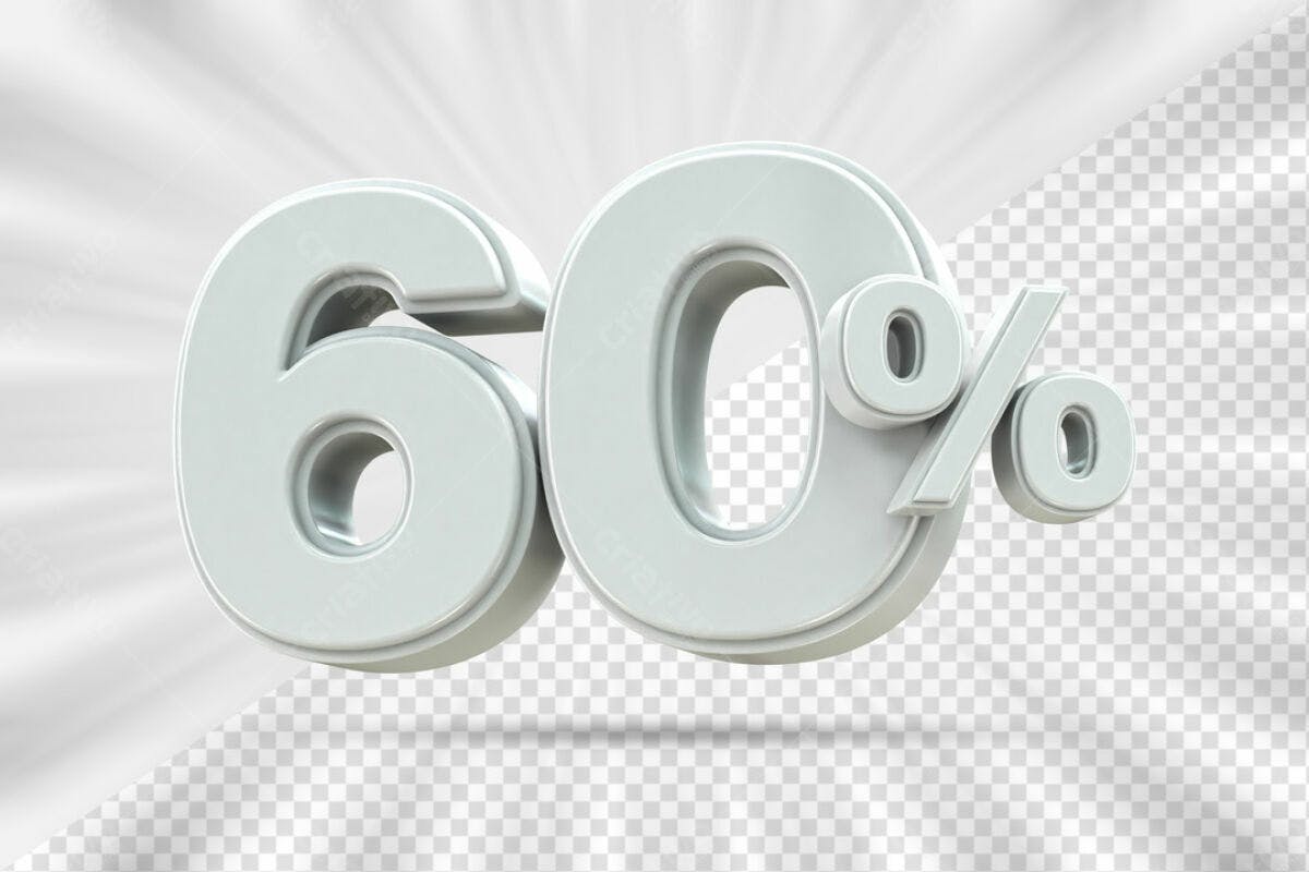 Elemento 60% Desconto PSD Editável