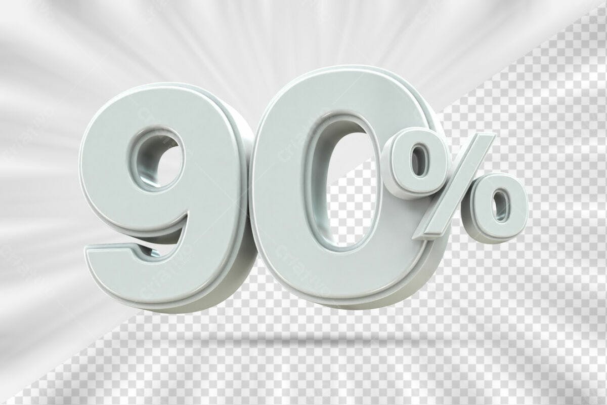 Elemento 3D 90% Desconto PSD Editável