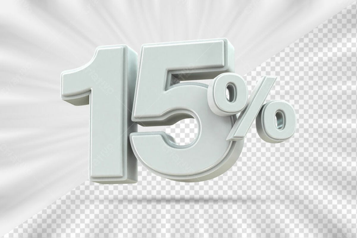 Decoração 15% de Desconto PSD Editável