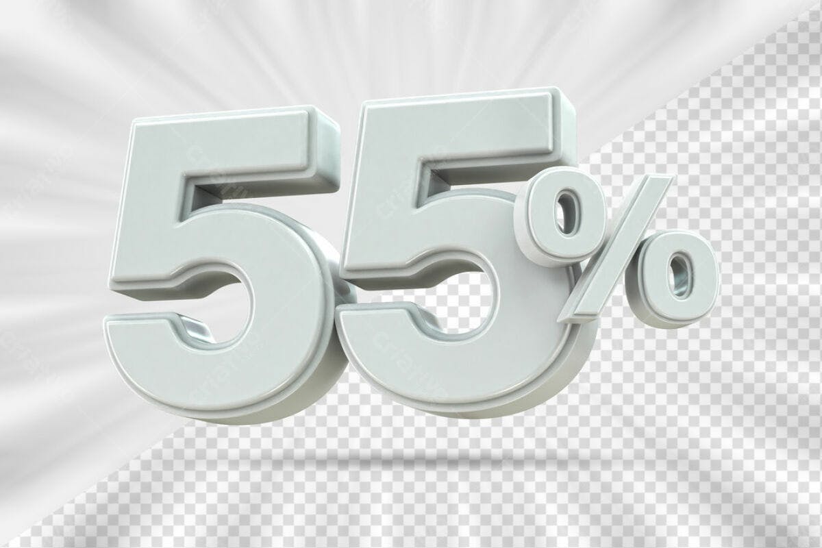 Design de Número 55% Off PSD Editável