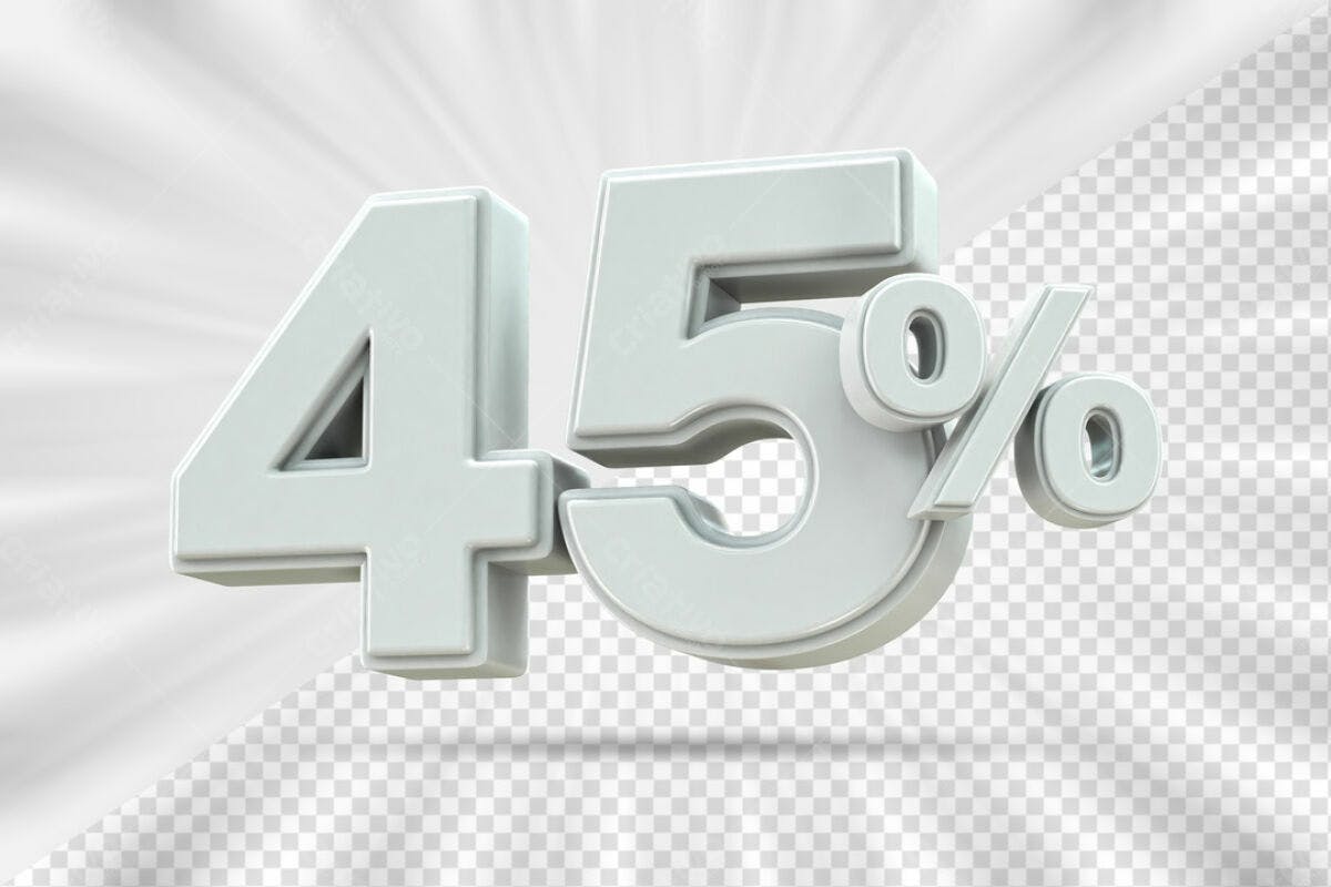 Kit de Numerais 45% de Desconto PSD Editável