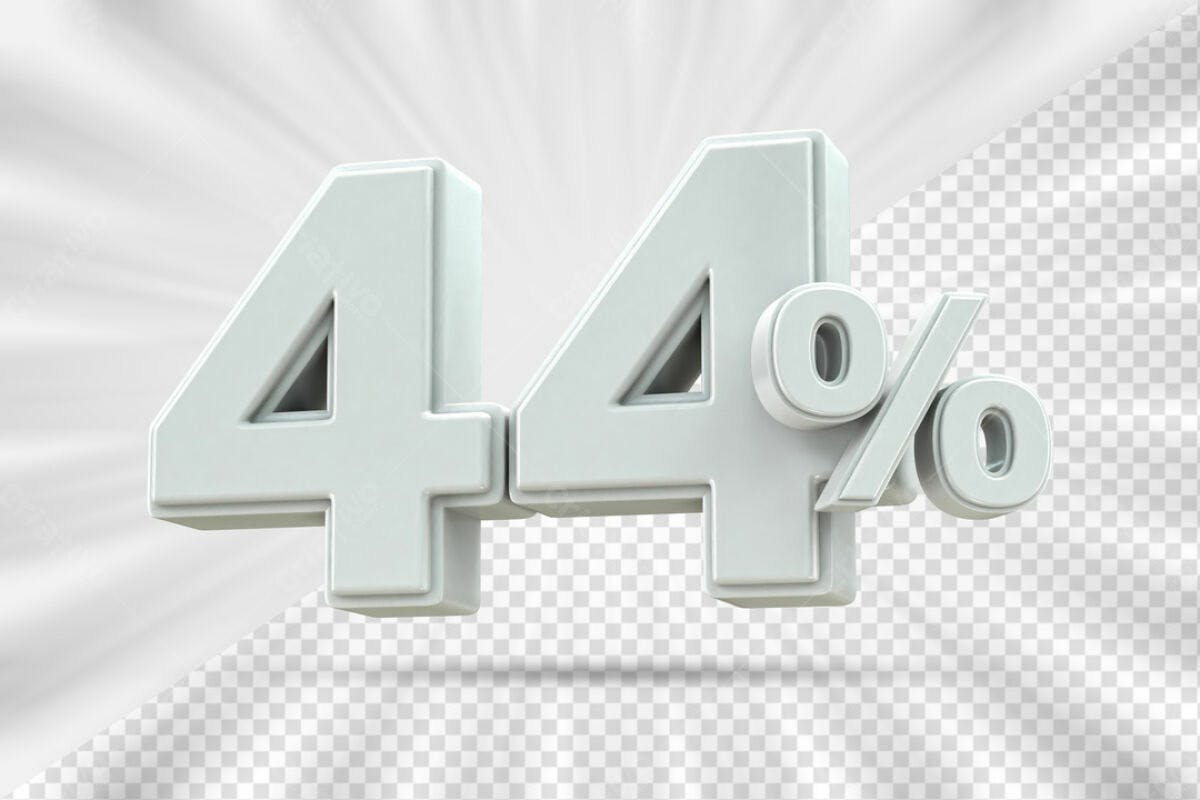 Número 44% Desconto PSD Editável