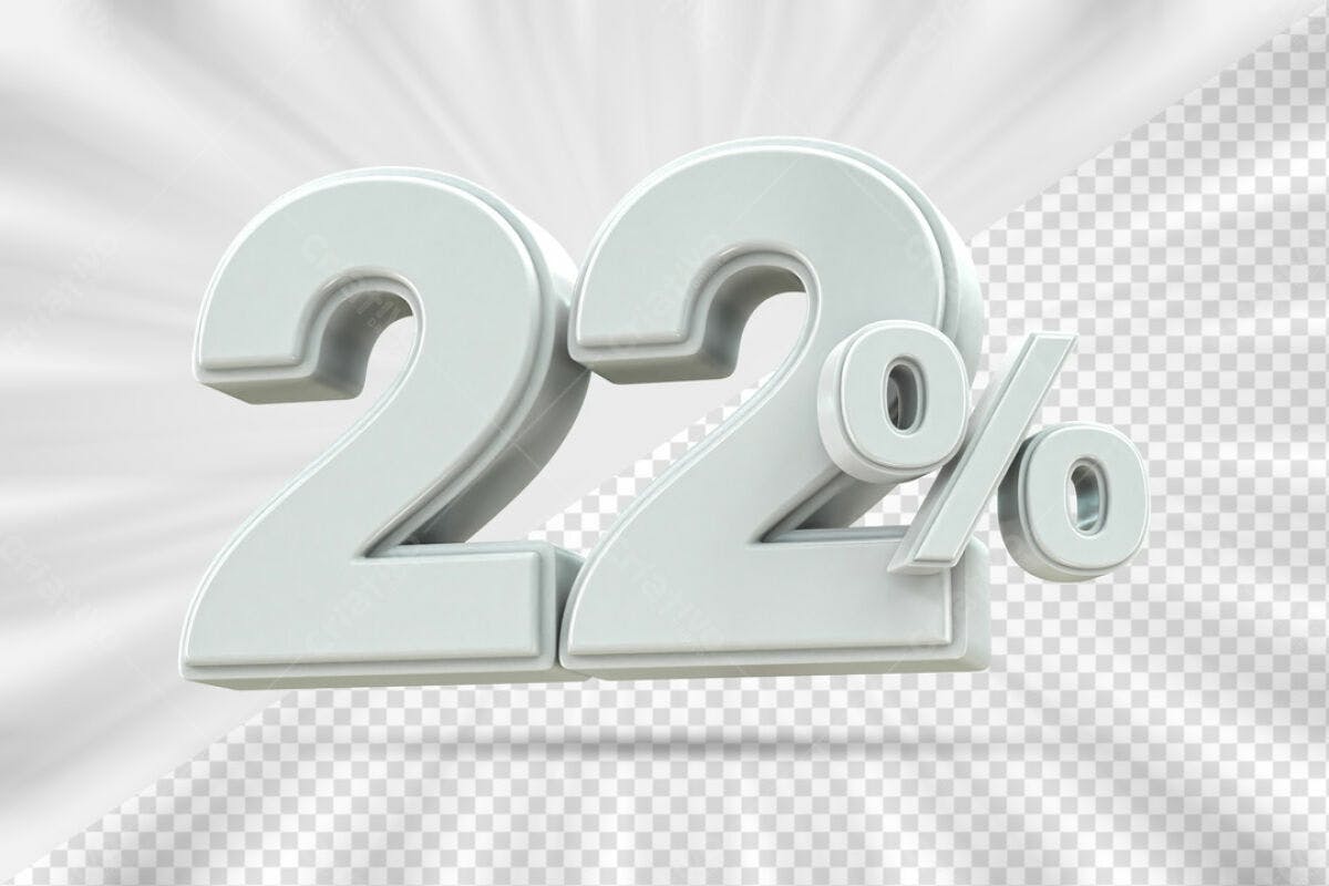 Design de Número 22% PSD Editável