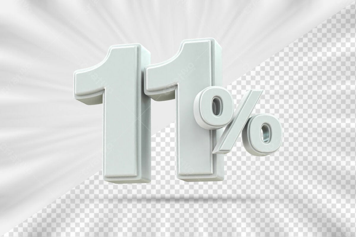 Número 11% Desconto PSD Editável
