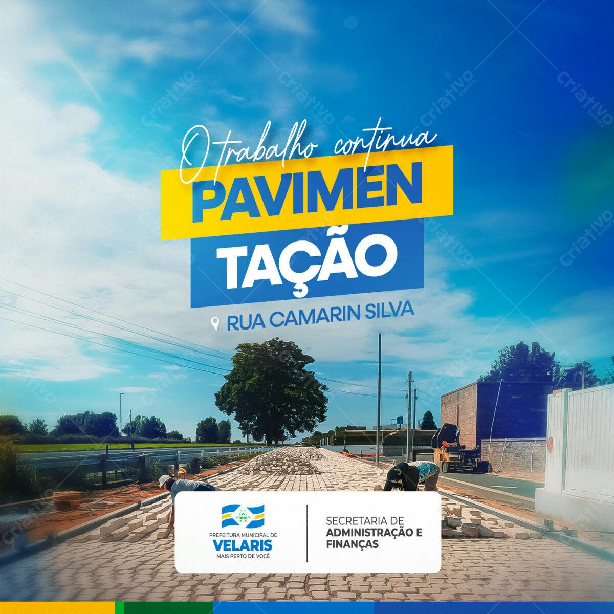 Postagem de Redes Sociais Pavimentação PSD Editável