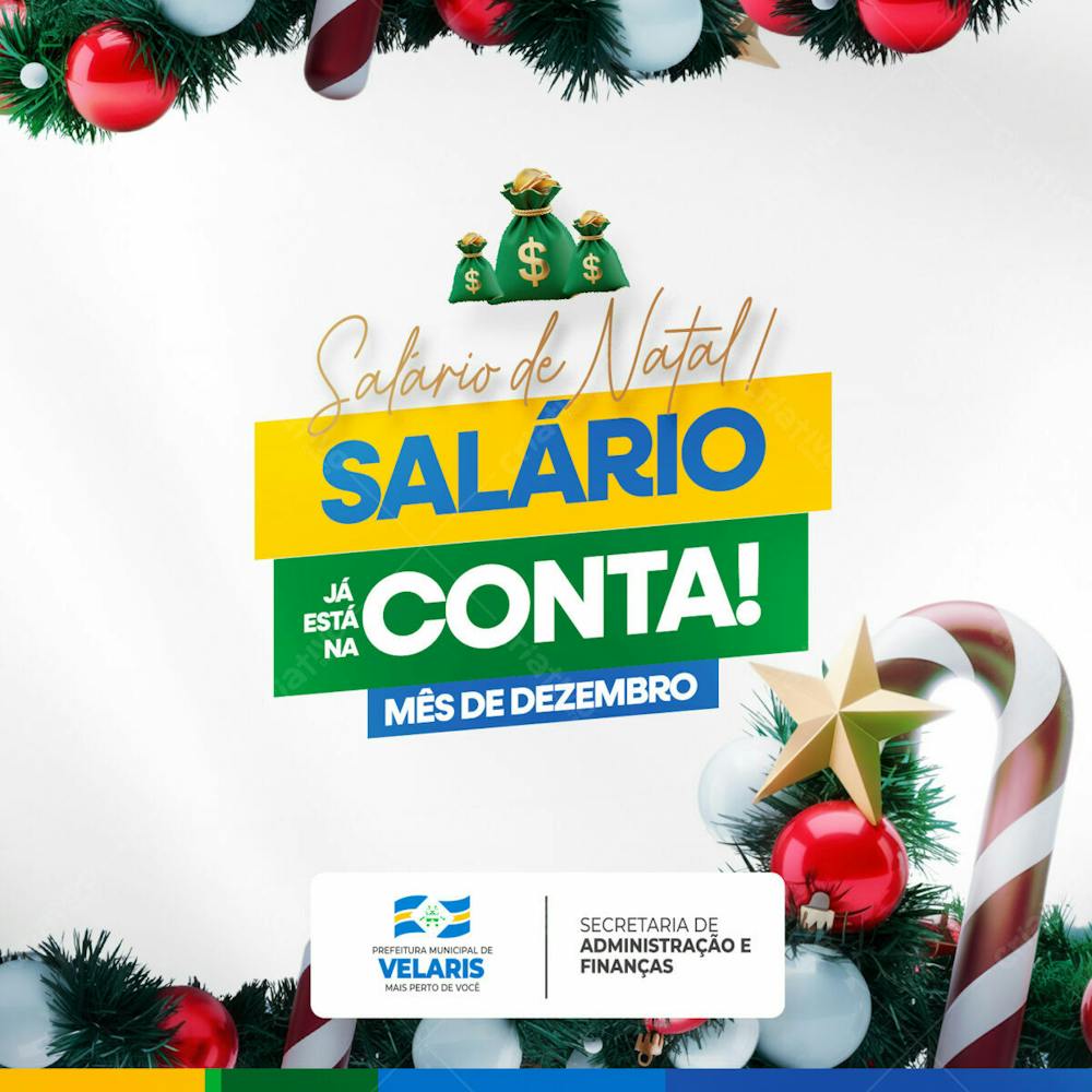 Prefeitura Salário Na Conta Natal Social Media Psd Editável