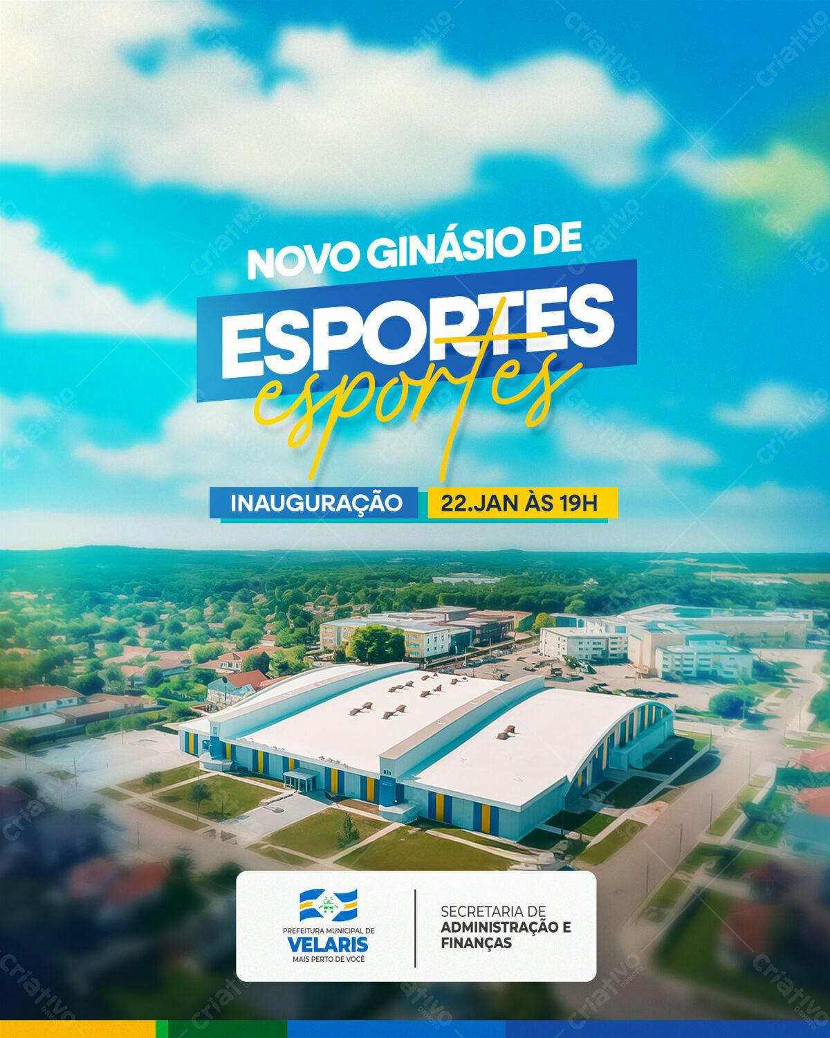 Flyer Inauguração Ginásio de Esportes PSD Editável