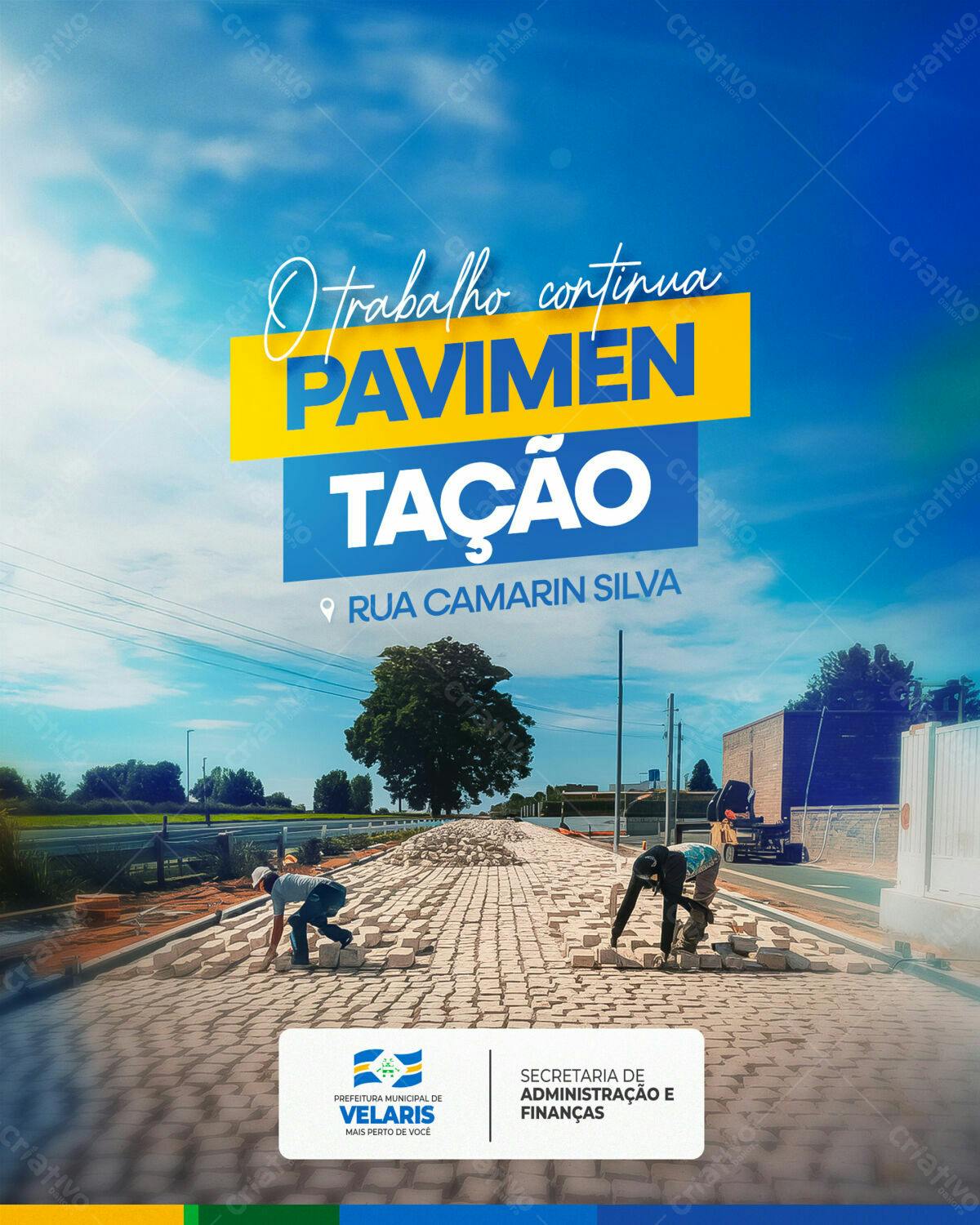 Flyer Pavimentação Rua PSD Editável