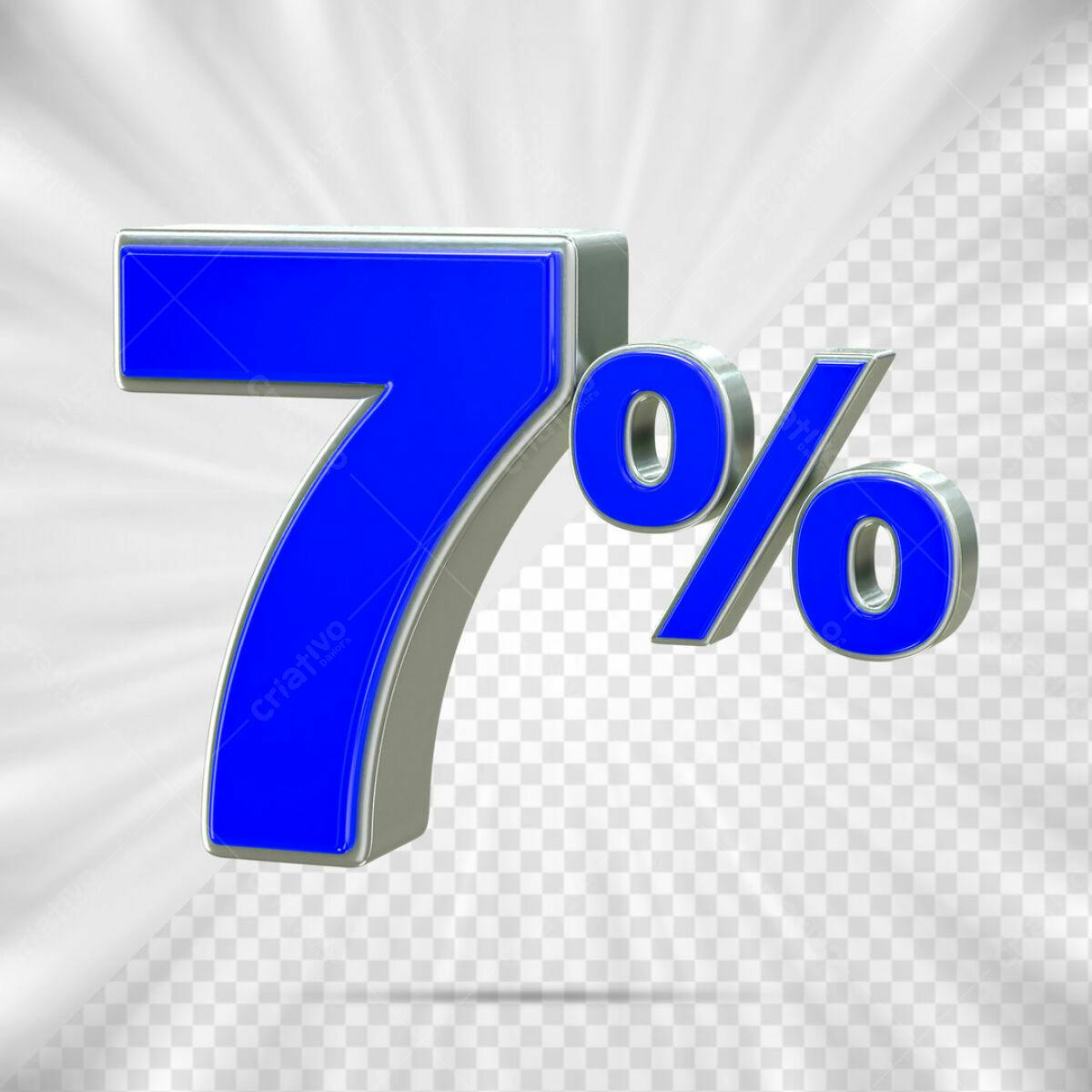 Design de Número 7% em PSD Editável
