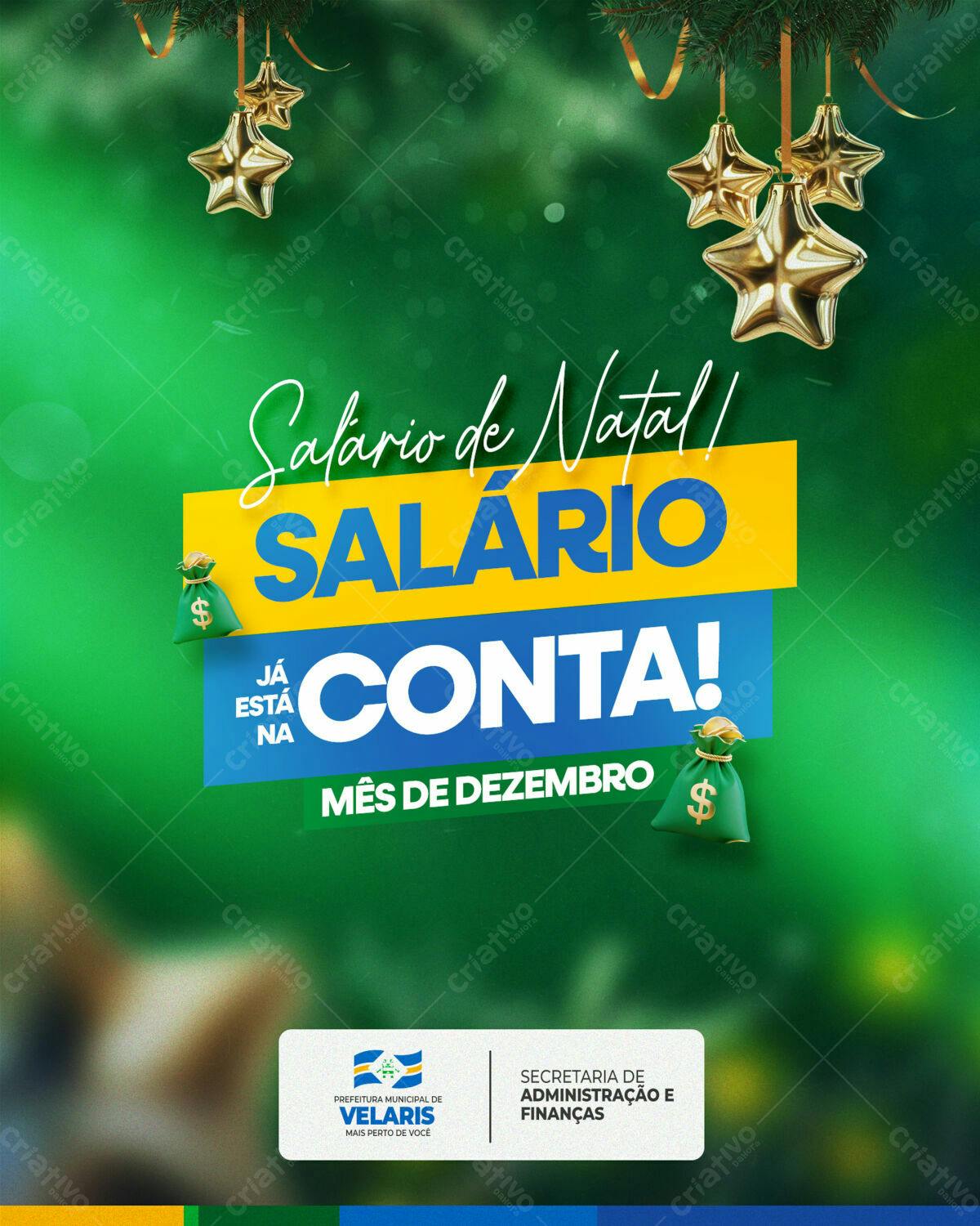 Postagem de Boas Festas Salário de Natal PSD Editável