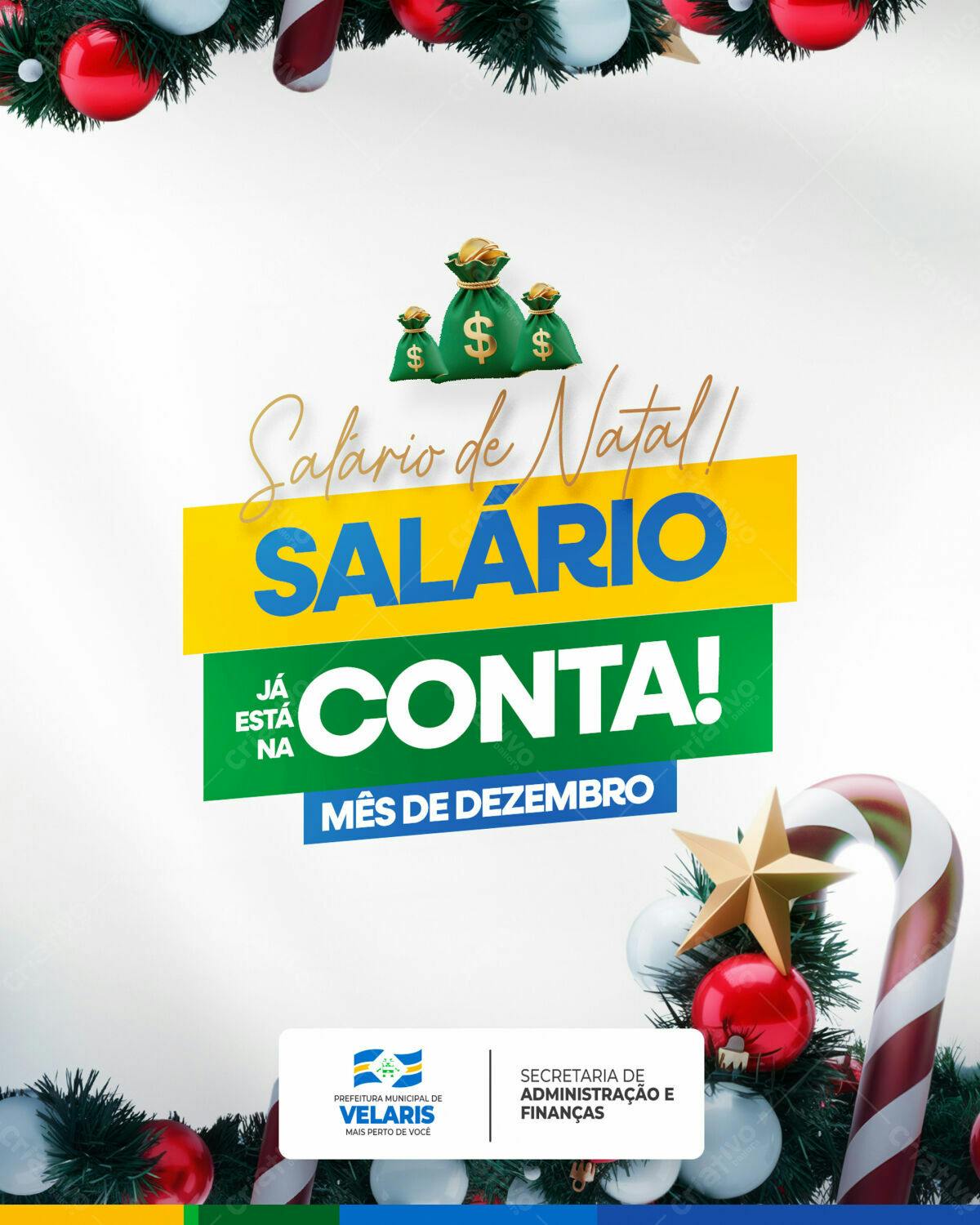 Postagem de Boas Festas com Salário de Natal PSD Editável