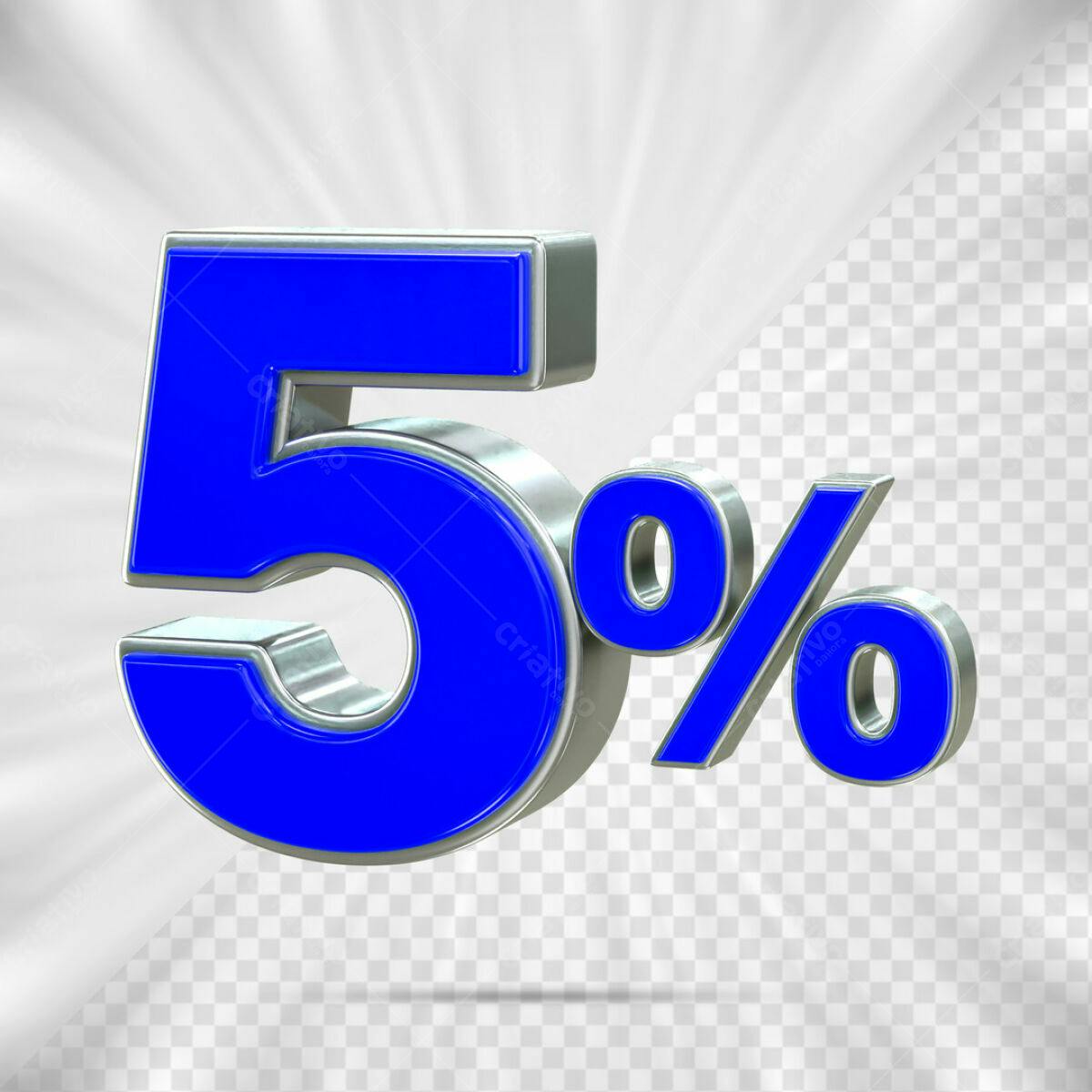 Números 5% Desconto PSD Editável