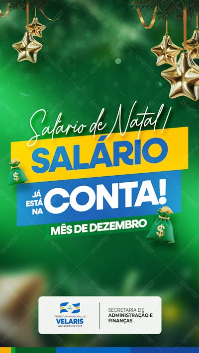 Prefeitura Salário De Natal Na Conta Aviso Informe Comunicado Social Media Psd Editável