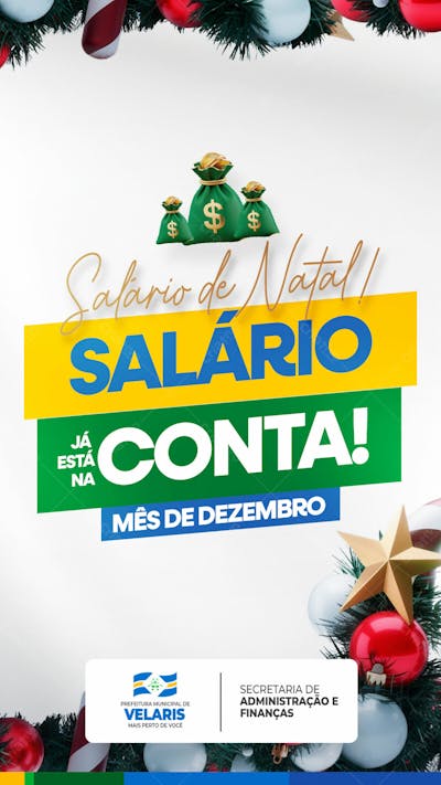 Prefeitura Salário Na Conta Natal Social Media Psd Editável