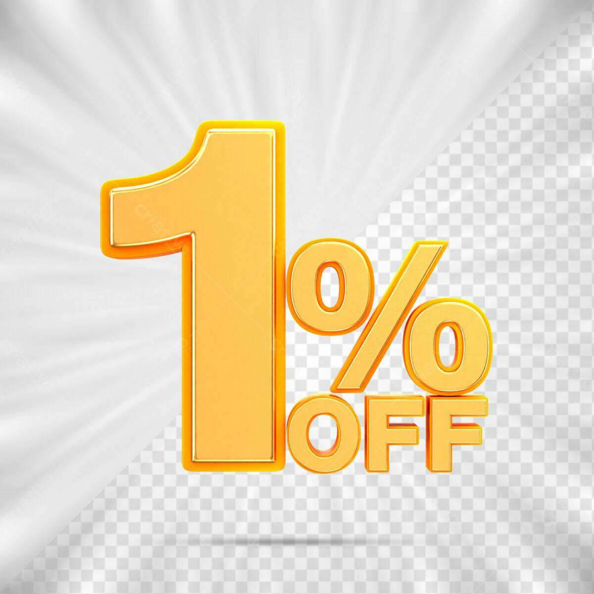 Design de Número 1% OFF em PSD Editável