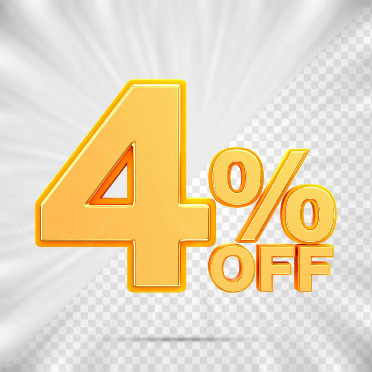 Design de Desconto 4% OFF PSD Editável