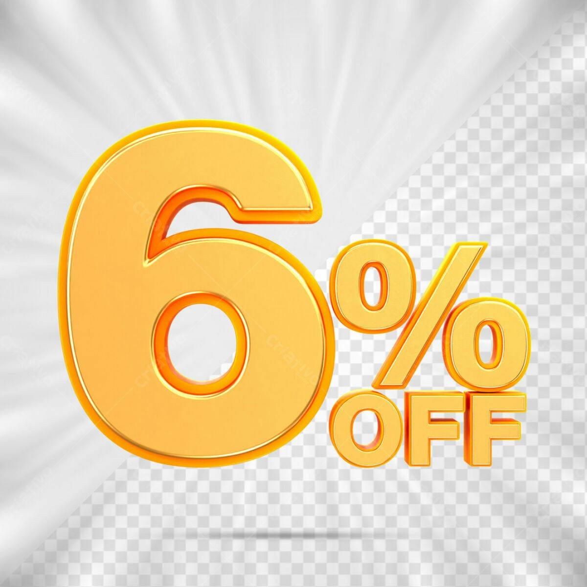 Design de Desconto 6% OFF PSD Editável