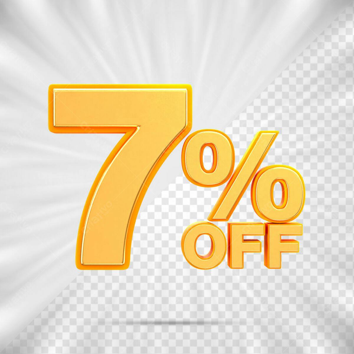 Kit de Desconto 7% Off PSD Editável