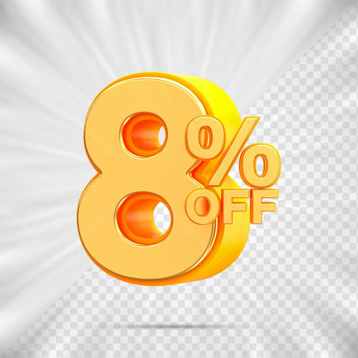 Design de Desconto 8% OFF PSD Editável