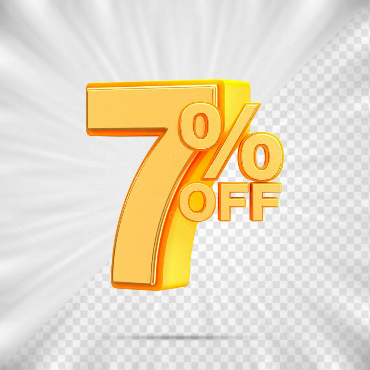 Elemento 3D 7% Off - PSD Editável