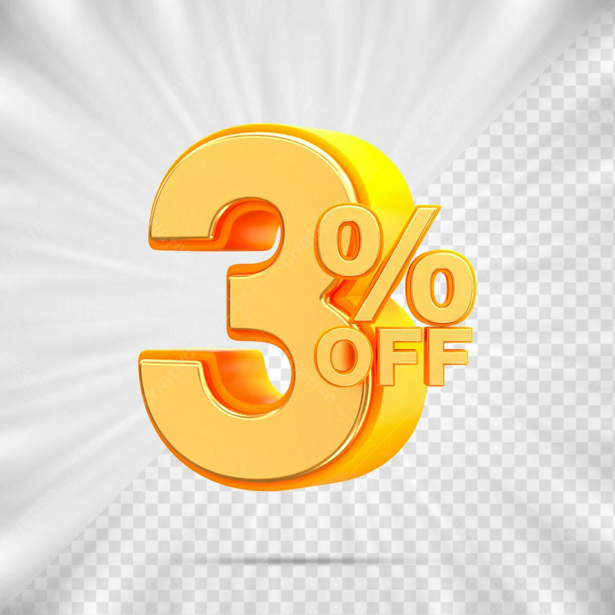 Design 3% OFF PSD Editável para Promoções
