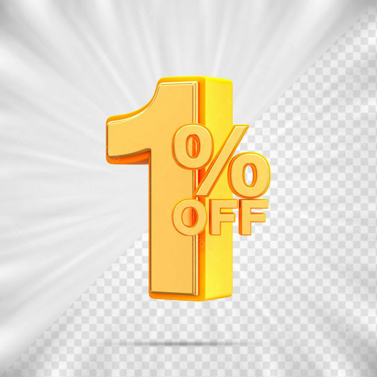 Design de Desconto 1% OFF PSD Editável