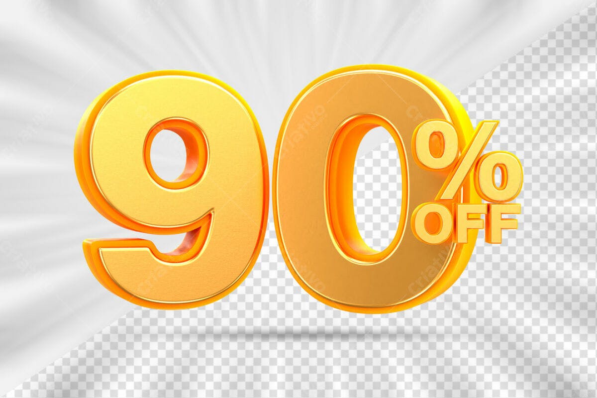 Design de Desconto 90% Off PSD Editável