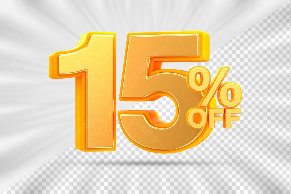 Recursos para Promoção 15% Off PSD Editável