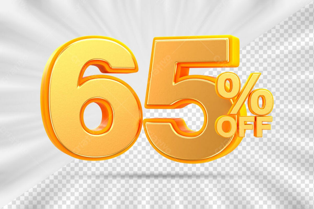 Kit de Desconto 65% Off PSD Editável