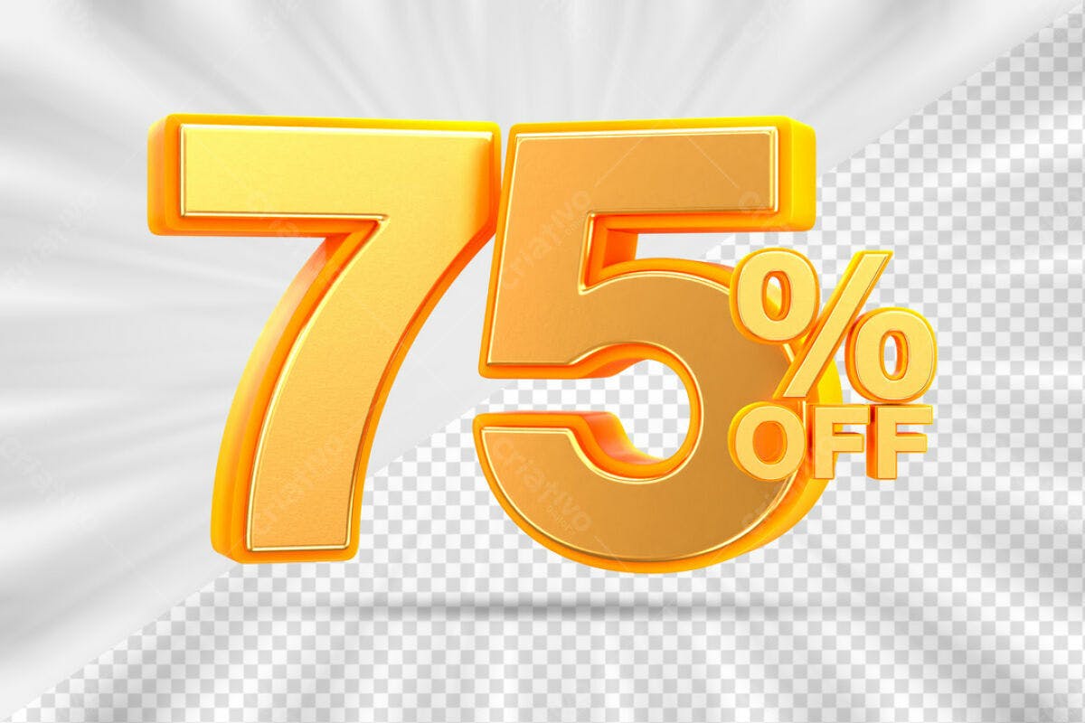 Design de Desconto 75% Off PSD Editável