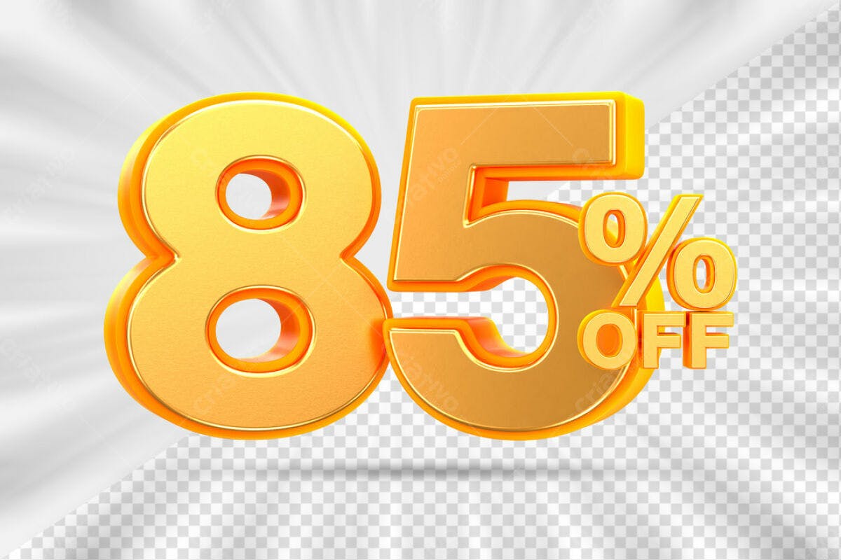 Pack de Recursos para Design de Descontos 85% OFF PSD Editável