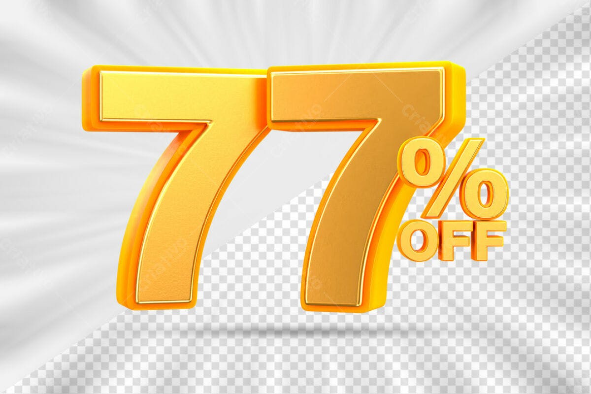 Design de Promoção 77% OFF PSD Editável