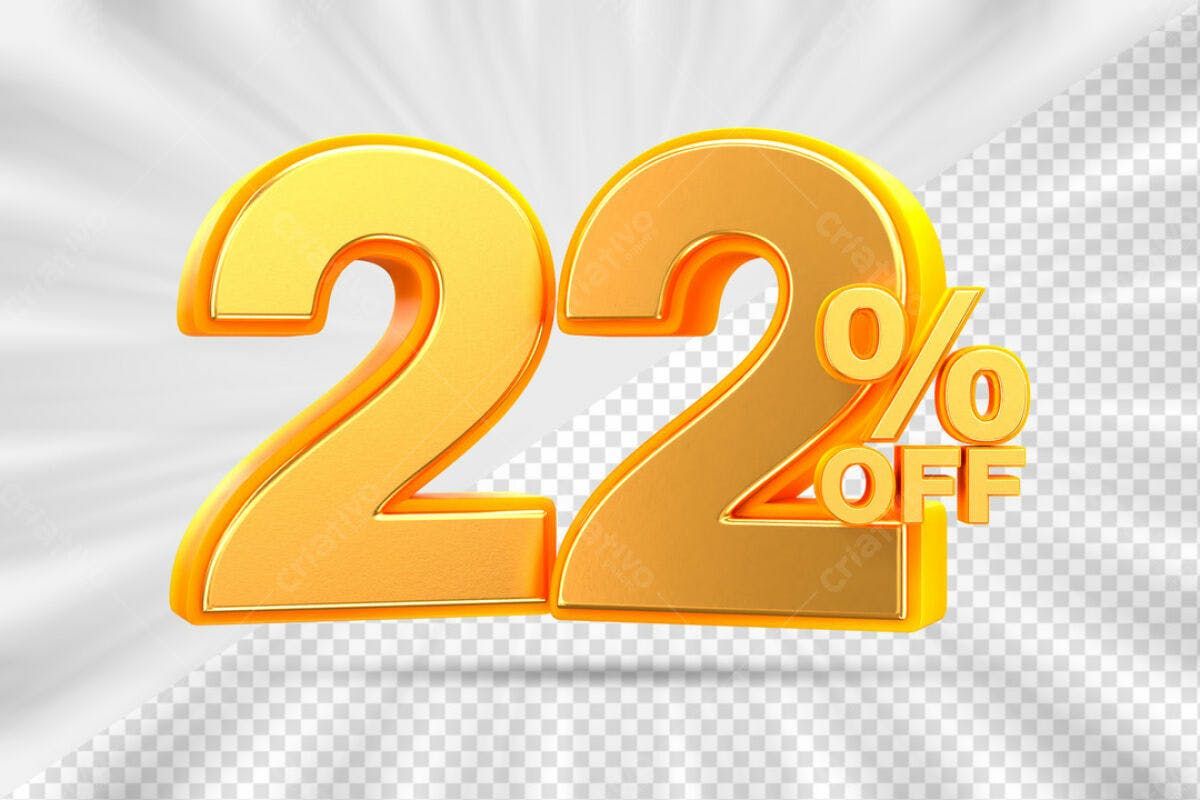 Design de Desconto 22% Off PSD Editável