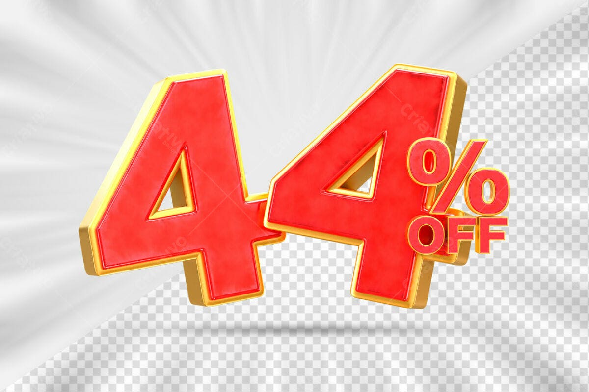 Design de Desconto 44% OFF PSD Editável