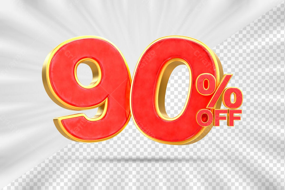 Kit de Elementos 90% Off PSD Editável