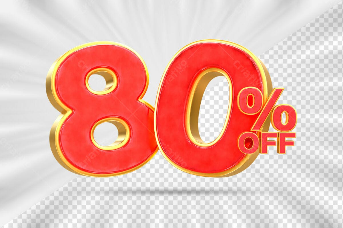 Elementos para Promoção 80% OFF PSD Editável